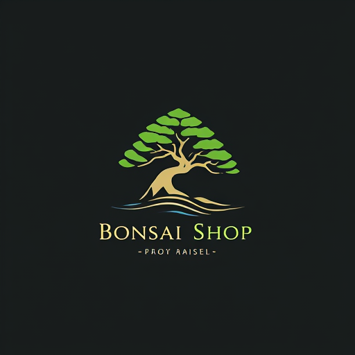 AI Design for simple minimalistic bonsai shop logo