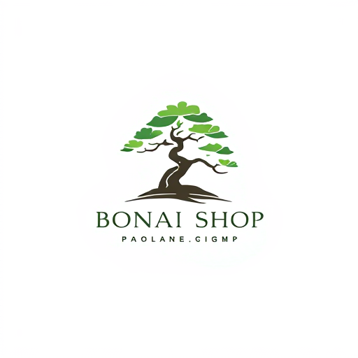 AI Design for minimalistic bonsai shop logo