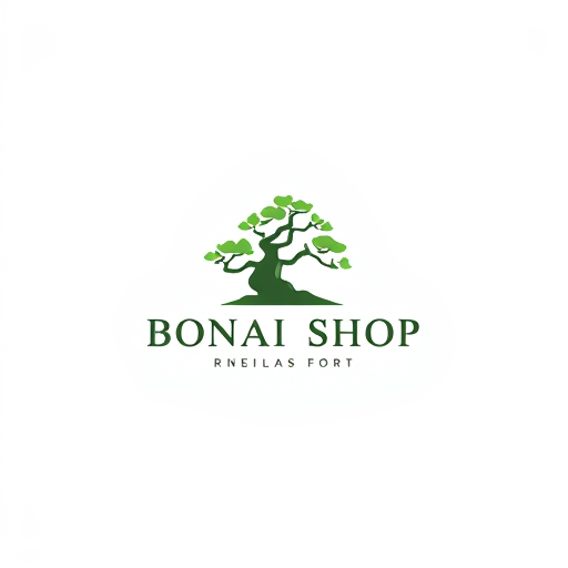 AI Design for minimalistic bonsai shop logo