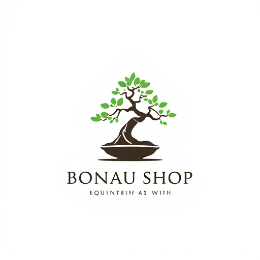 AI Design for minimalistic bonsai shop logo