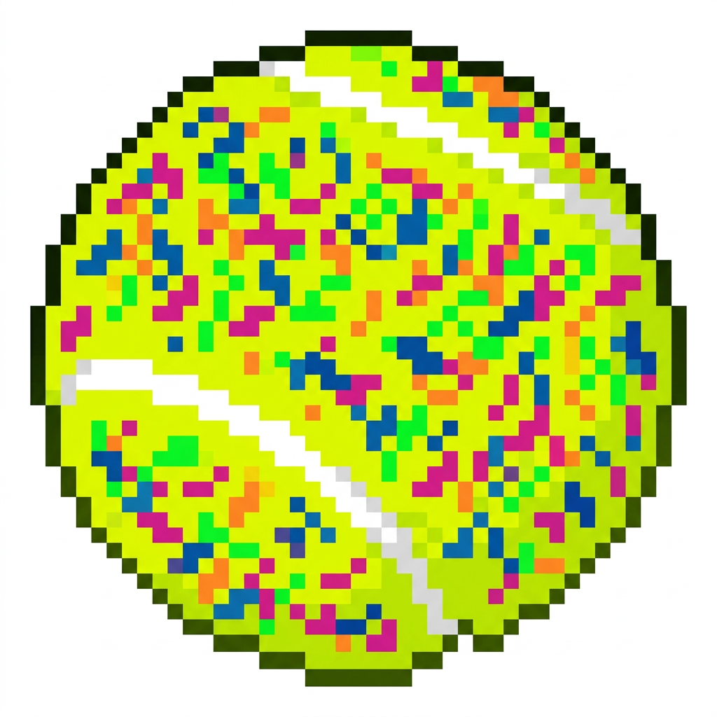 AI Design for make this ball cartoonish and vibrant and pixelated