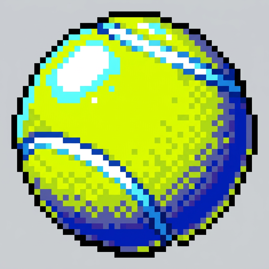 AI Design for make this ball cartoonish and vibrant and pixelated