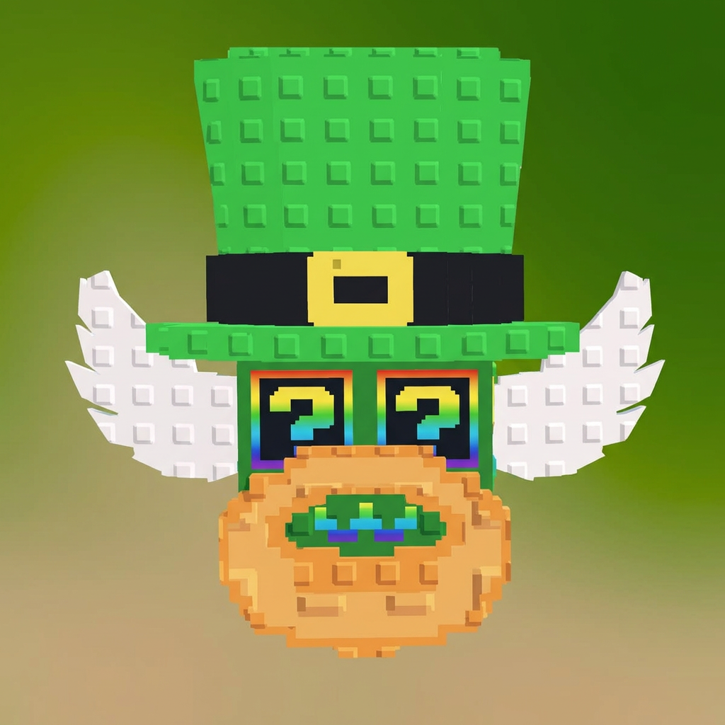 make this lucky block face forward exactly like this rainbow lucky block DO NOT ALTER THE DESIGN OF THE LEPRECHAUN LUCKY BLOCK WHATSOEVER