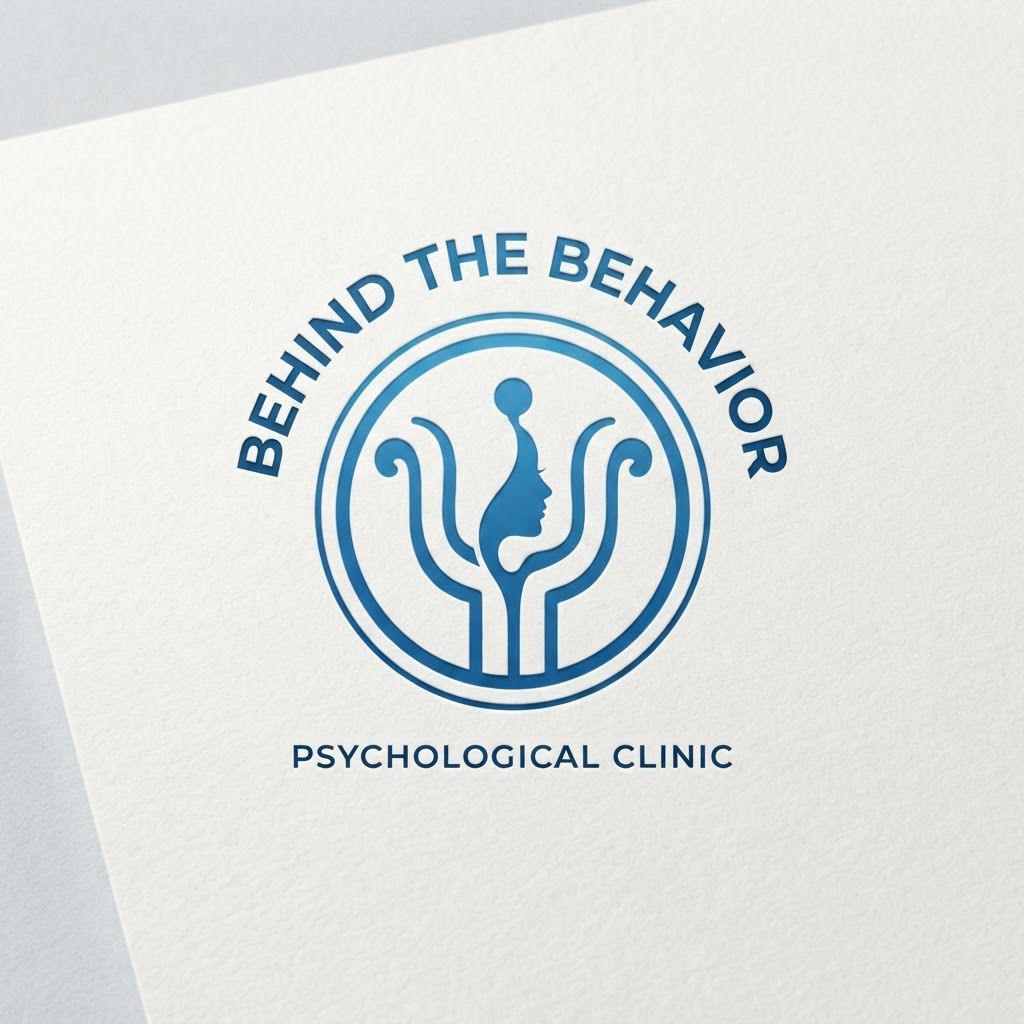AI Design for I want to create a logo for the brand name behind the behavior It's a psychological based clinic I want psychology symbol at the center and also at a female figure, female face or icon or female which suits better with the main psychology logo