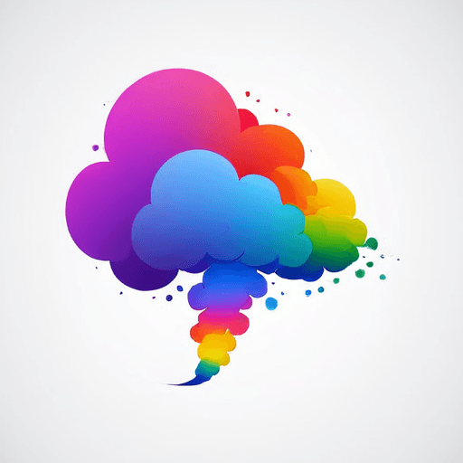 AI Design for Rainbow colored smoke cloud