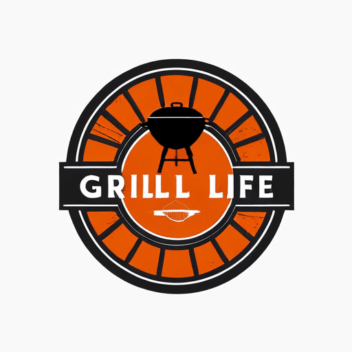 AI Design for A Grill Life logo with solid border lines