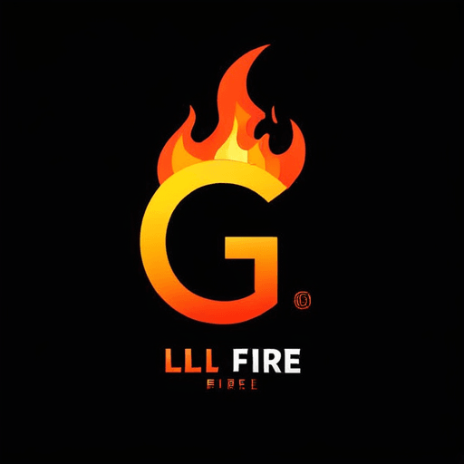 AI Design for The letters G and L on fire 