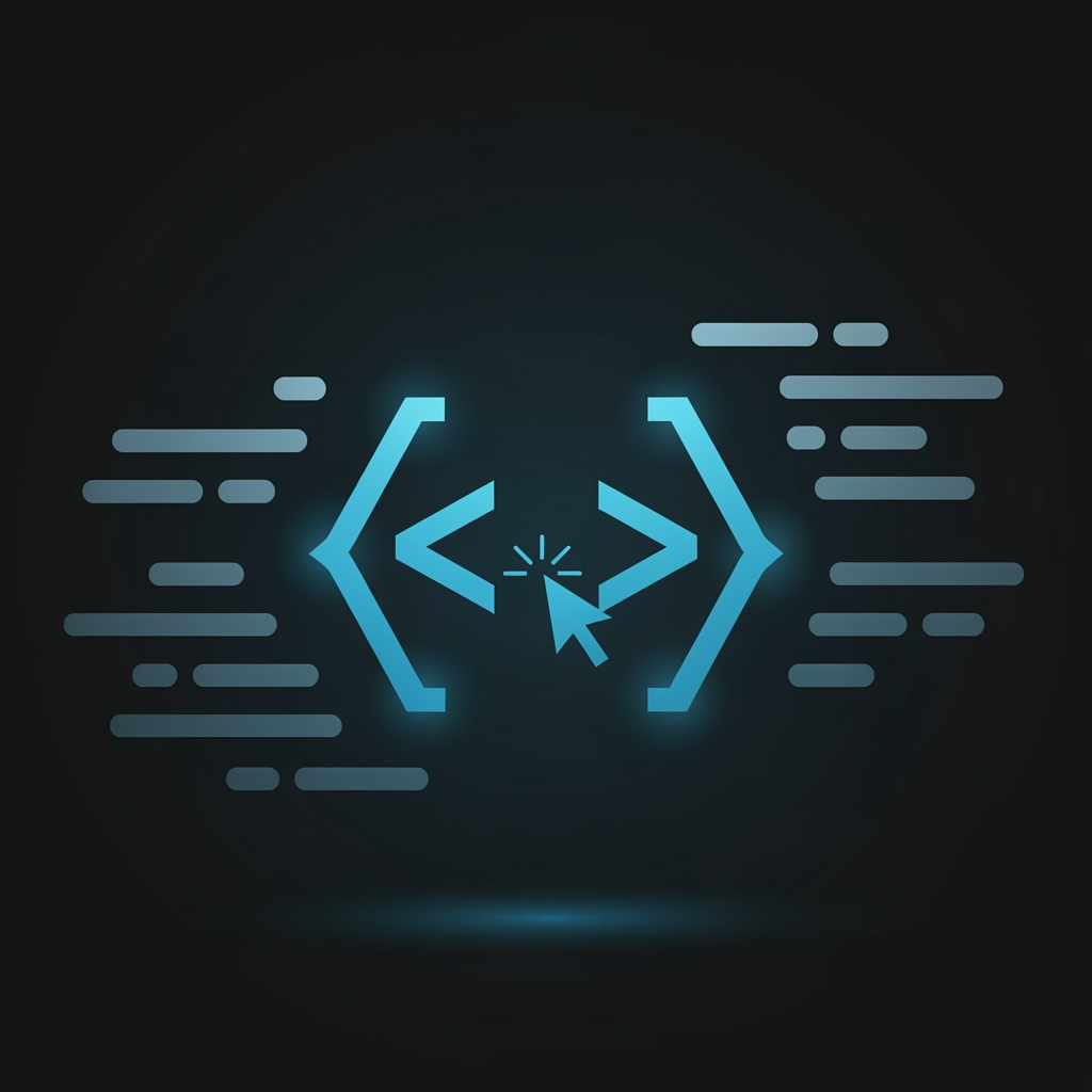 AI Design for code icon for coding website dark theme