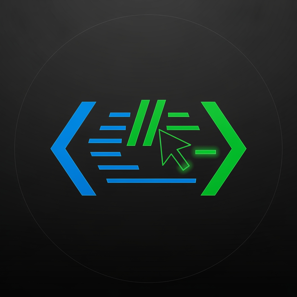 AI Design for code icon for coding website dark theme