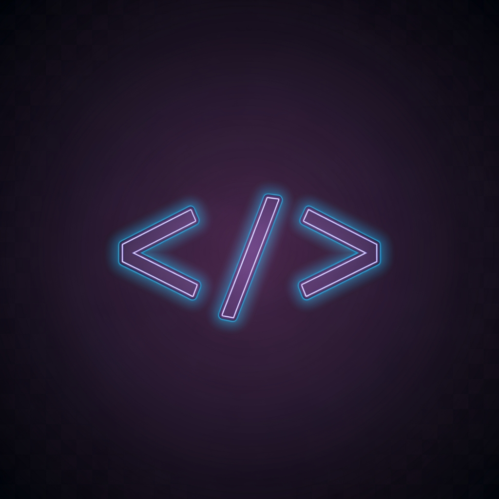 AI Design for code icon for coding website dark theme