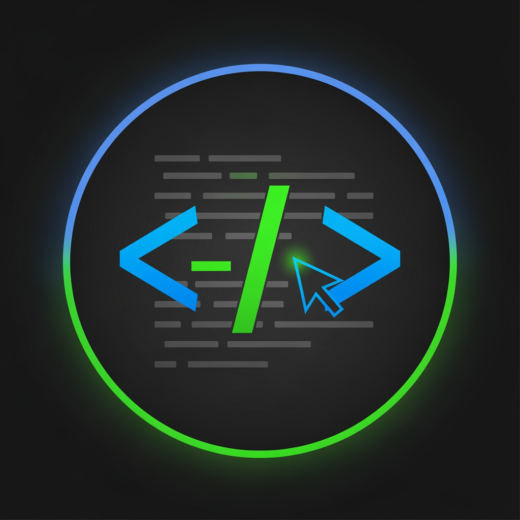 AI Design for code icon for coding website dark theme