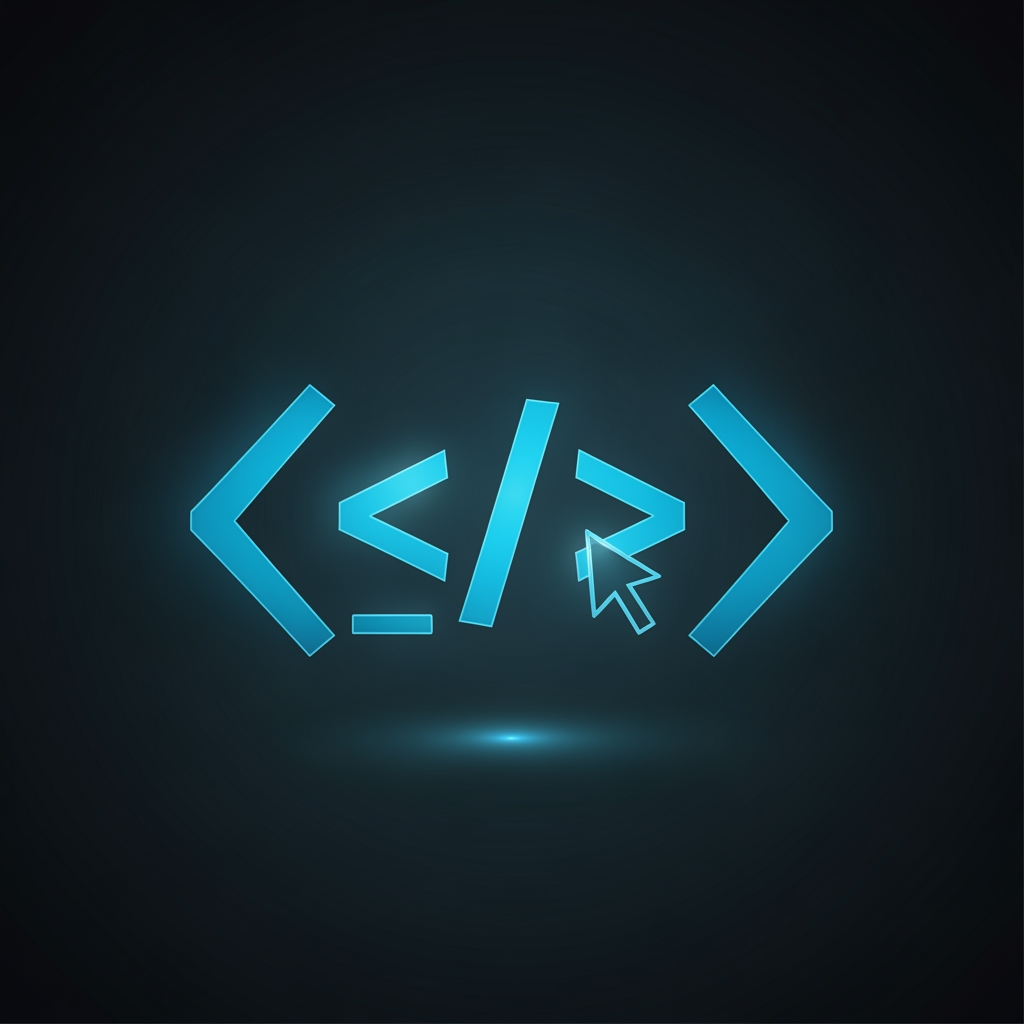 AI Design for code icon for coding website dark theme