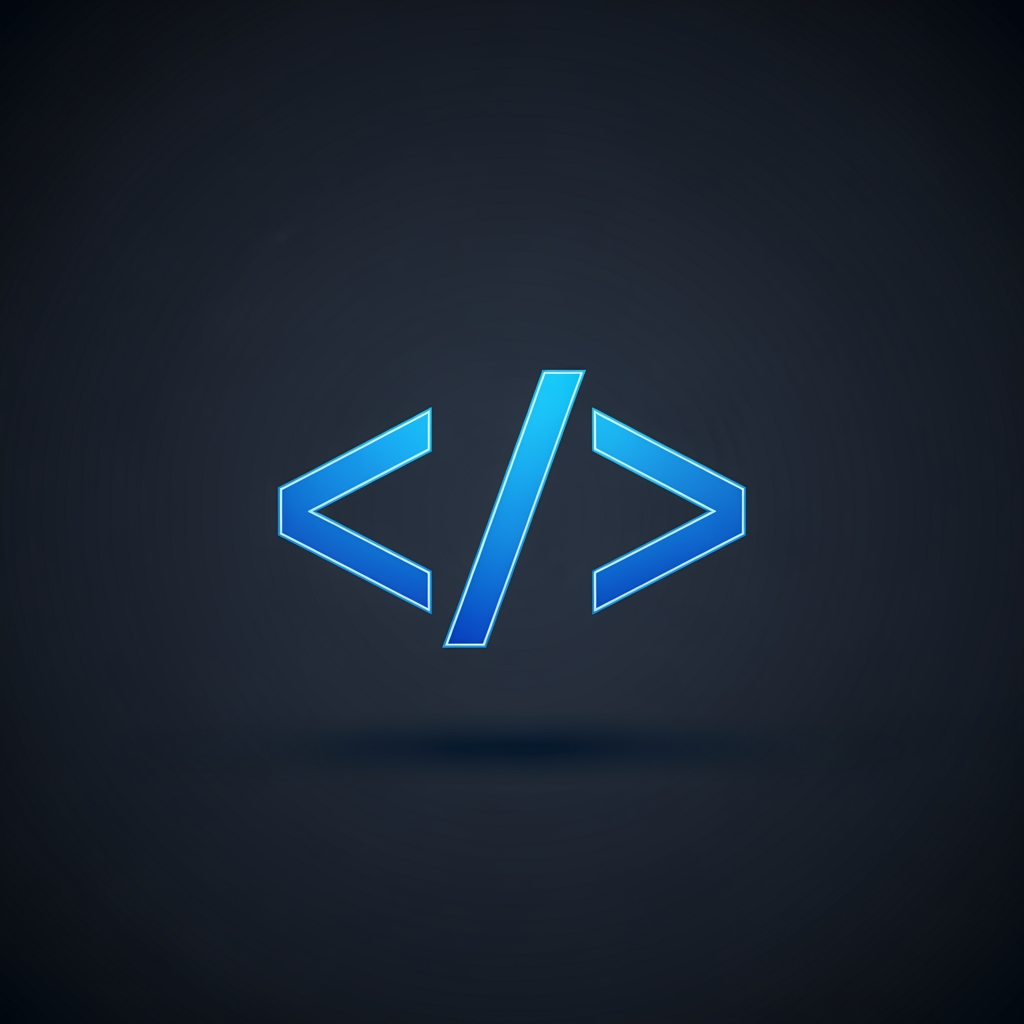 AI Design for code icon for coding website dark theme