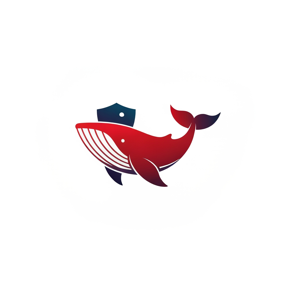 AI Design for Create a Redwhale logo thats simple and clean, focused on cybersecurity