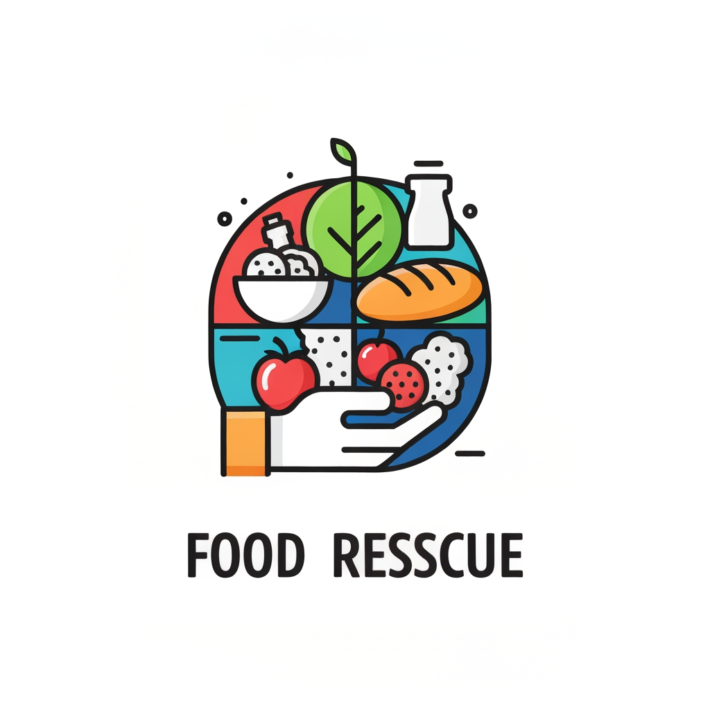 create a app logo of foodrescue diffrents morden looks