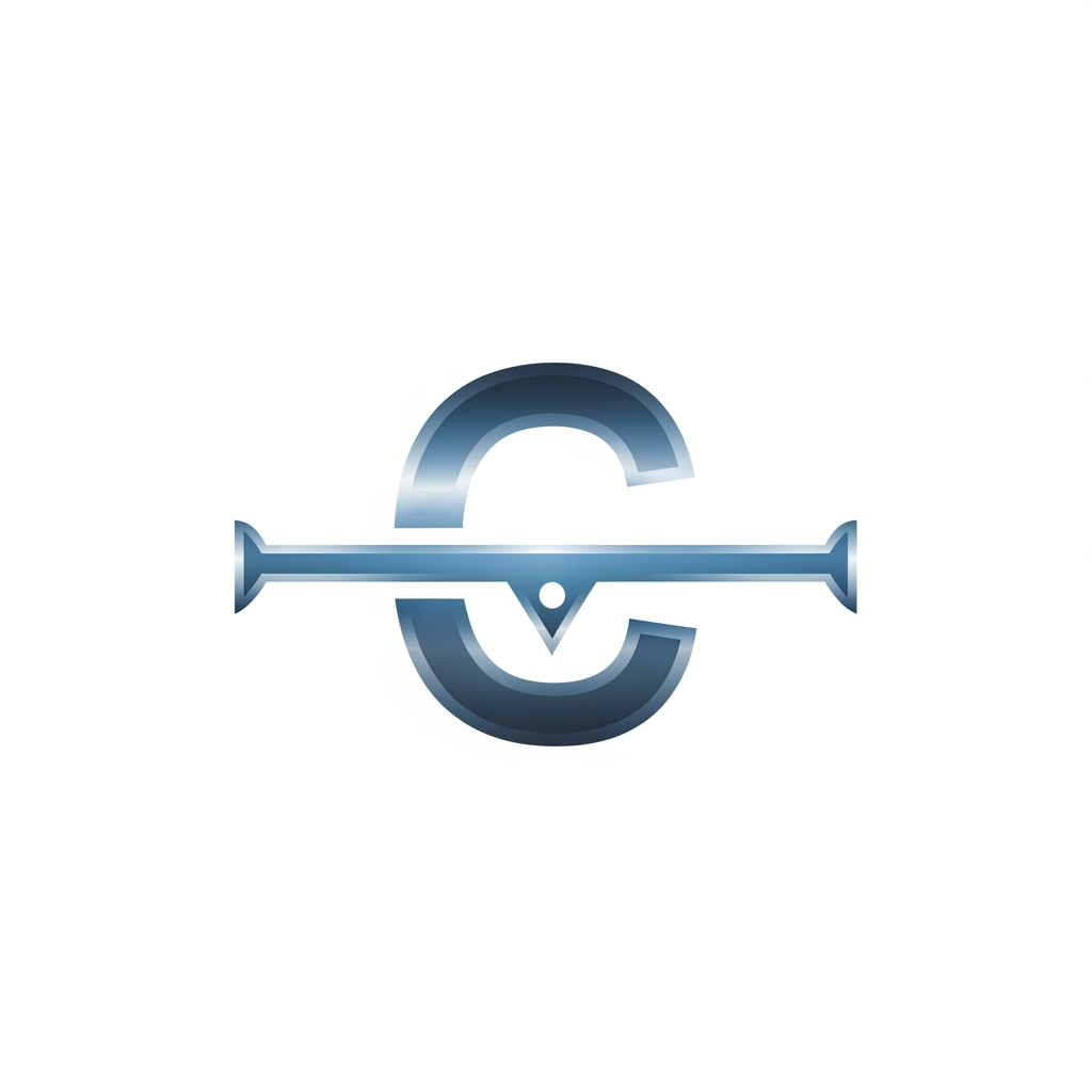 AI Design for C letter and fulcrum --- logo