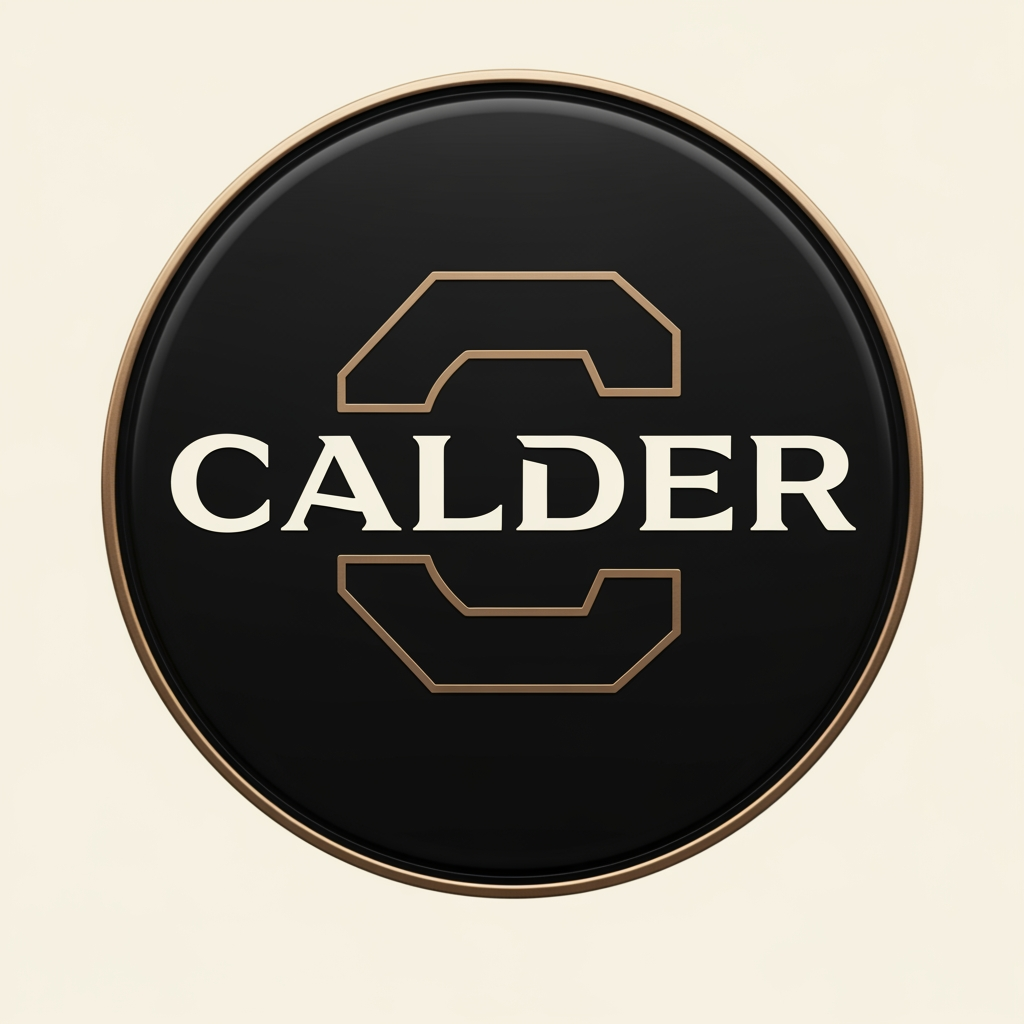 AI Design for I'm looking for a round logo for the centre caps of my wheels something powerful.

The company name is - CALDER
WE WANT TO USE THIS LOGO FOR OUR CENTER CAPS OF OUR WHEELS, NEEDS TO BE ROUND AND BOLD


About the brand
C logo and C with CALDER in the logo
Calder is an upper-premium wheel brand for trucks and SUVs. We make two-piece flow-formed wheels — beautifully designed, hand-finished, made to order and numbered in limited runs. Our buyer is a discerning truck/SUV owner who values taste and judgment, not flash. Think the quiet confidence of a fine watch or fashion house, applied to wheels. Our positioning is "the most beautiful flow-formed wheels made."
What we need

A primary wordmark logo for the name CALDER, plus an optional standalone symbol/mark (see below). Delivered in horizontal lockup at minimum.
The feeling we're after

Refined, confident, understated luxury. The logo should look like it has existed for decades — like a heritage house, not a typical aftermarket wheel company. Quiet authority over loud energy. If a luxury watchmaker or a high-end fashion label made a wheel brand, this is what its logo would look like.
Wordmark direction

CALDER set in all capitals, with generous (wide) letter-spacing.
Either a refined high-contrast serif (architectural, elegant) OR a clean, sophisticated sans-serif. We want to see both explored.
The wordmark should feel balanced and architectural — even, deliberate, precise.

Optional symbol/mark

Our brand idea is "balance" — metal forms held in perfect equilibrium (inspired by balance, motion, and equilibrium). If you create a symbol, explore a minimal abstract mark suggesting balance or a point of equilibrium — e.g. a fulcrum, a single suspended/balanced form, a still and precise geometric shape. It must be extremely simple and work small (it will appear on a wheel center cap, embossed on packaging, and on a numbered plate). Subtle and sophisticated, never busy.
Colors

Primary: near-black graphite (around #1A1A1A)
Secondary: warm bone / off-white (around #F4F1EA)
Optional single metallic accent: brushed silver/titanium, or a restrained warm bronze (around #9C7A4D)
Logo must also work in solid black and solid white (single-color versions).

Please AVOID (important)

No speed lines, motion streaks, or "fast/racing" clichés
No italics or slanted type
No chrome gradients, glossy 3D bevels, or metallic "shiny" effects
No wings, shields, wheels/rims drawn into the logo, gears, or automotive clichés
No bright colors (no red, blue, etc.)
Nothing that looks like a typical tuner/aftermarket wheel brand
Nothing techy or futuristic — this is heritage luxury, not a tech company

Usage

The logo will appear on: a website header, wheel center caps (small, often single-color), premium matte packaging (possibly embossed/debossed), a numbered certificate/plate, and social media. It must remain legible and elegant when very small and when reproduced in a single color or embossed (no color).
Deliverables

Horizontal wordmark lockup; a stacked/secondary version if it makes sense; the standalone symbol (if created); and single-color black and white versions.


Must have
MUST BE ROUND
Nice to have
A POWERFUL C
Should not have
TOO MANY COLORS

Make it a sleek design.