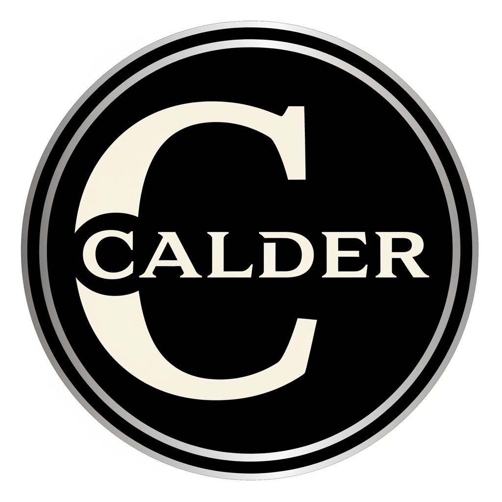 AI Design for I'm looking for a round logo for the centre caps of my wheels something powerful.

The company name is - CALDER
WE WANT TO USE THIS LOGO FOR OUR CENTER CAPS OF OUR WHEELS, NEEDS TO BE ROUND AND BOLD


About the brand
C logo and C with CALDER in the logo
Calder is an upper-premium wheel brand for trucks and SUVs. We make two-piece flow-formed wheels — beautifully designed, hand-finished, made to order and numbered in limited runs. Our buyer is a discerning truck/SUV owner who values taste and judgment, not flash. Think the quiet confidence of a fine watch or fashion house, applied to wheels. Our positioning is "the most beautiful flow-formed wheels made."
What we need

A primary wordmark logo for the name CALDER, plus an optional standalone symbol/mark (see below). Delivered in horizontal lockup at minimum.
The feeling we're after

Refined, confident, understated luxury. The logo should look like it has existed for decades — like a heritage house, not a typical aftermarket wheel company. Quiet authority over loud energy. If a luxury watchmaker or a high-end fashion label made a wheel brand, this is what its logo would look like.
Wordmark direction

CALDER set in all capitals, with generous (wide) letter-spacing.
Either a refined high-contrast serif (architectural, elegant) OR a clean, sophisticated sans-serif. We want to see both explored.
The wordmark should feel balanced and architectural — even, deliberate, precise.

Optional symbol/mark

Our brand idea is "balance" — metal forms held in perfect equilibrium (inspired by balance, motion, and equilibrium). If you create a symbol, explore a minimal abstract mark suggesting balance or a point of equilibrium — e.g. a fulcrum, a single suspended/balanced form, a still and precise geometric shape. It must be extremely simple and work small (it will appear on a wheel center cap, embossed on packaging, and on a numbered plate). Subtle and sophisticated, never busy.
Colors

Primary: near-black graphite (around #1A1A1A)
Secondary: warm bone / off-white (around #F4F1EA)
Optional single metallic accent: brushed silver/titanium, or a restrained warm bronze (around #9C7A4D)
Logo must also work in solid black and solid white (single-color versions).

Please AVOID (important)

No speed lines, motion streaks, or "fast/racing" clichés
No italics or slanted type
No chrome gradients, glossy 3D bevels, or metallic "shiny" effects
No wings, shields, wheels/rims drawn into the logo, gears, or automotive clichés
No bright colors (no red, blue, etc.)
Nothing that looks like a typical tuner/aftermarket wheel brand
Nothing techy or futuristic — this is heritage luxury, not a tech company

Usage

The logo will appear on: a website header, wheel center caps (small, often single-color), premium matte packaging (possibly embossed/debossed), a numbered certificate/plate, and social media. It must remain legible and elegant when very small and when reproduced in a single color or embossed (no color).
Deliverables

Horizontal wordmark lockup; a stacked/secondary version if it makes sense; the standalone symbol (if created); and single-color black and white versions.


Must have
MUST BE ROUND
Nice to have
A POWERFUL C
Should not have
TOO MANY COLORS

Make it a sleek design.