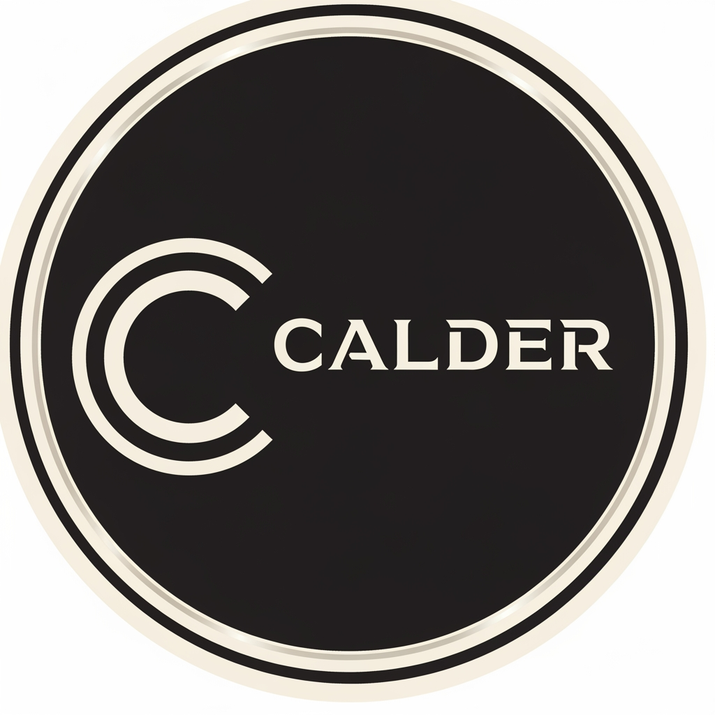 AI Design for I'm looking for a round logo for the centre caps of my wheels something powerful.

The company name is - CALDER
WE WANT TO USE THIS LOGO FOR OUR CENTER CAPS OF OUR WHEELS, NEEDS TO BE ROUND AND BOLD


About the brand
C logo and C with CALDER in the logo
Calder is an upper-premium wheel brand for trucks and SUVs. We make two-piece flow-formed wheels — beautifully designed, hand-finished, made to order and numbered in limited runs. Our buyer is a discerning truck/SUV owner who values taste and judgment, not flash. Think the quiet confidence of a fine watch or fashion house, applied to wheels. Our positioning is "the most beautiful flow-formed wheels made."
What we need

A primary wordmark logo for the name CALDER, plus an optional standalone symbol/mark (see below). Delivered in horizontal lockup at minimum.
The feeling we're after

Refined, confident, understated luxury. The logo should look like it has existed for decades — like a heritage house, not a typical aftermarket wheel company. Quiet authority over loud energy. If a luxury watchmaker or a high-end fashion label made a wheel brand, this is what its logo would look like.
Wordmark direction

CALDER set in all capitals, with generous (wide) letter-spacing.
Either a refined high-contrast serif (architectural, elegant) OR a clean, sophisticated sans-serif. We want to see both explored.
The wordmark should feel balanced and architectural — even, deliberate, precise.

Optional symbol/mark

Our brand idea is "balance" — metal forms held in perfect equilibrium (inspired by balance, motion, and equilibrium). If you create a symbol, explore a minimal abstract mark suggesting balance or a point of equilibrium — e.g. a fulcrum, a single suspended/balanced form, a still and precise geometric shape. It must be extremely simple and work small (it will appear on a wheel center cap, embossed on packaging, and on a numbered plate). Subtle and sophisticated, never busy.
Colors

Primary: near-black graphite (around #1A1A1A)
Secondary: warm bone / off-white (around #F4F1EA)
Optional single metallic accent: brushed silver/titanium, or a restrained warm bronze (around #9C7A4D)
Logo must also work in solid black and solid white (single-color versions).

Please AVOID (important)

No speed lines, motion streaks, or "fast/racing" clichés
No italics or slanted type
No chrome gradients, glossy 3D bevels, or metallic "shiny" effects
No wings, shields, wheels/rims drawn into the logo, gears, or automotive clichés
No bright colors (no red, blue, etc.)
Nothing that looks like a typical tuner/aftermarket wheel brand
Nothing techy or futuristic — this is heritage luxury, not a tech company

Usage

The logo will appear on: a website header, wheel center caps (small, often single-color), premium matte packaging (possibly embossed/debossed), a numbered certificate/plate, and social media. It must remain legible and elegant when very small and when reproduced in a single color or embossed (no color).
Deliverables

Horizontal wordmark lockup; a stacked/secondary version if it makes sense; the standalone symbol (if created); and single-color black and white versions.


Must have
MUST BE ROUND
Nice to have
A POWERFUL C
Should not have
TOO MANY COLORS

Make it a sleek design.