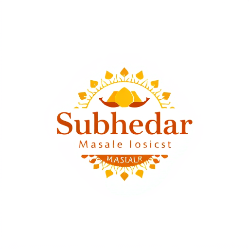 AI Design for Design a logo for spices manufacturing company. Name as "Subhedar Masale". Use color yellow, red or brown. can ad some an indian spices icon, red chilly powder, turmeric powder, spices etc....