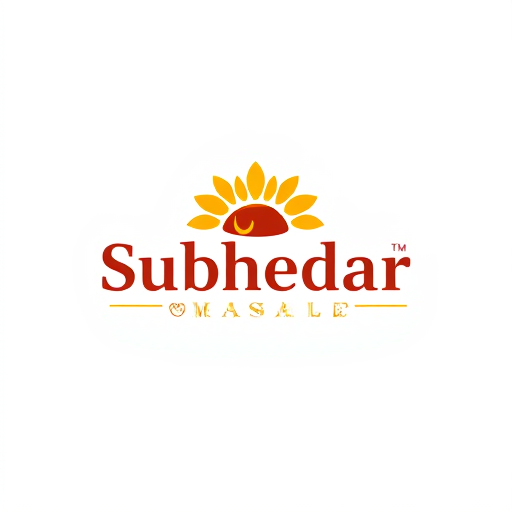 AI Design for Design a logo for spices manufacturing company. Name as "Subhedar Masale". Use color yellow, red or brown. can ad some an indian spices icon, red chilly powder, turmeric powder, spices etc....