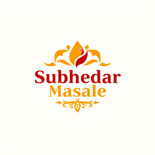 AI Design for Design a logo for spices manufacturing company. Name as "Subhedar Masale". Use color yellow, red or brown. can ad some an indian spices icon, red chilly powder, turmeric powder, spices etc....
