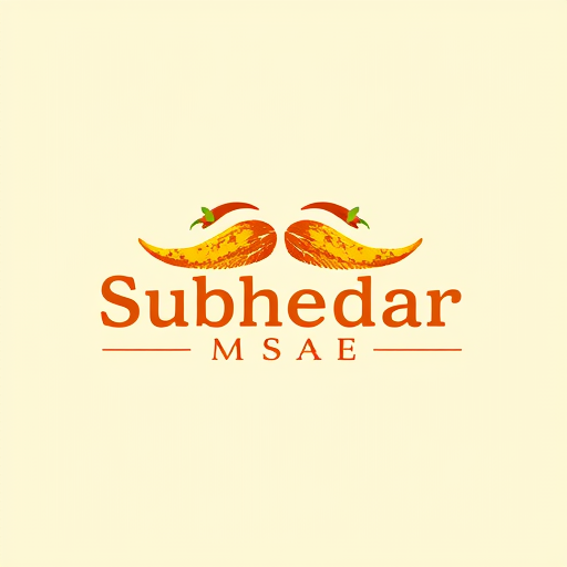 AI Design for Design a logo for spices manufacturing company. Name as "Subhedar Masale". Use color yellow, red or brown color. Make mustaches using of red and green chillies. use turmeric powder also.