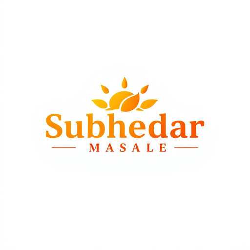 AI Design for Design a logo for spices manufacturing company. Name as "Subhedar Masale". Use color yellow, red or brown. can ad some an indian spices icon, red chilly powder, turmeric powder, spices etc.