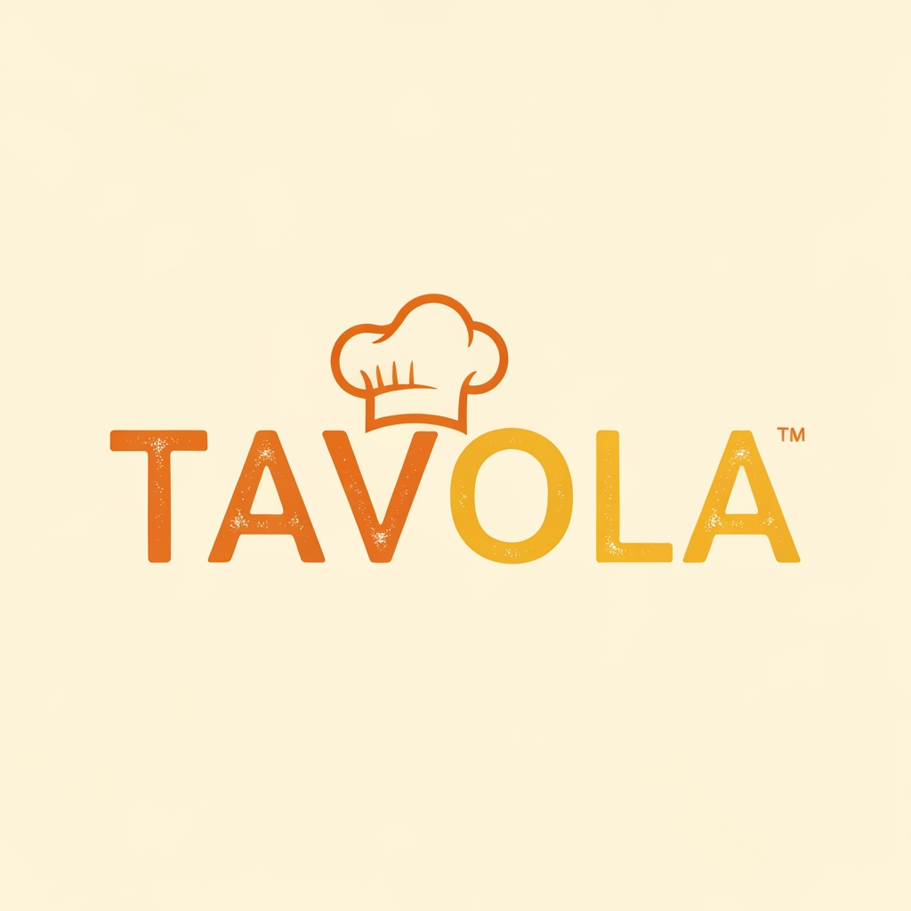 AI Design for design a logo for an italian restaurant named "Tavola" use colour #ff8c00 and #ffb347
use chef cap on tavola use colours orange and yellow