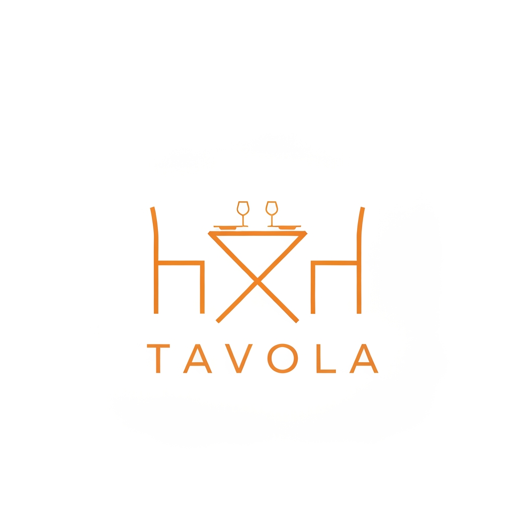 AI Design for design a logo for an italian restaurant named "Tavola" use colour #ff8c00 and #ffb347
