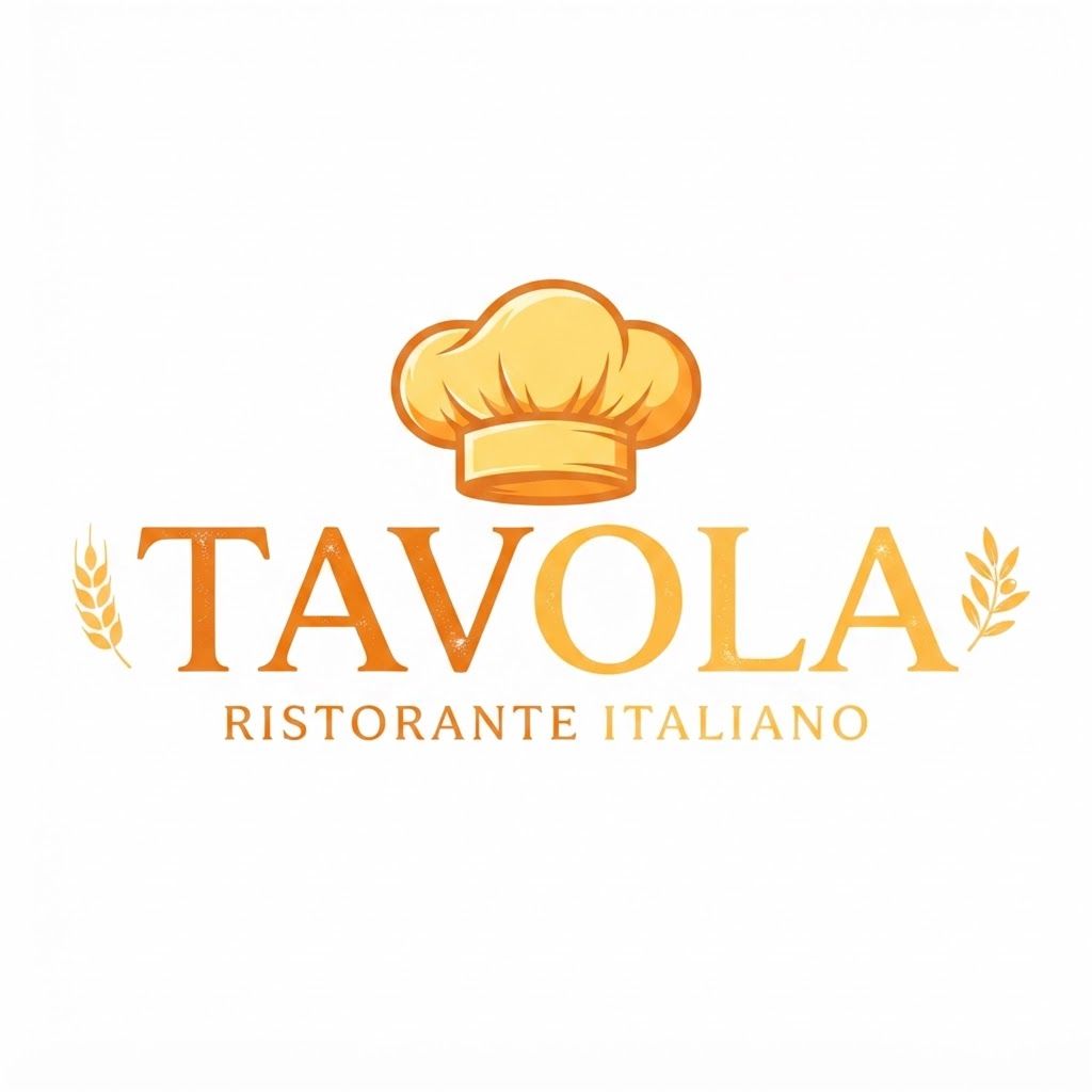 AI Design for design a logo for an italian restaurant named "Tavola" use colour #ff8c00 and #ffb347
use chef cap on tavola use colours orange and yellow