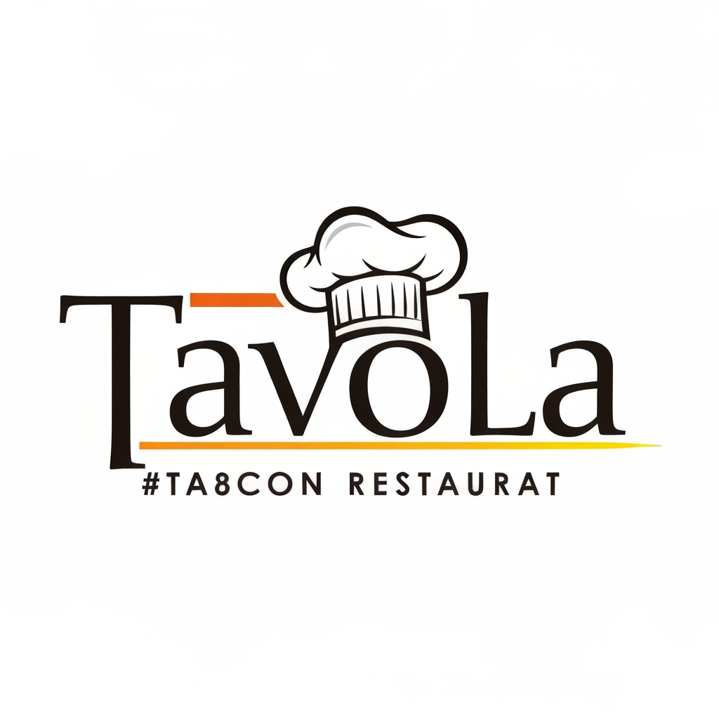 AI Design for design a logo for an italian restaurant named "Tavola" use colour #ff8c00 and #ffb347
use chef cap on tavola use colours orange and yellow