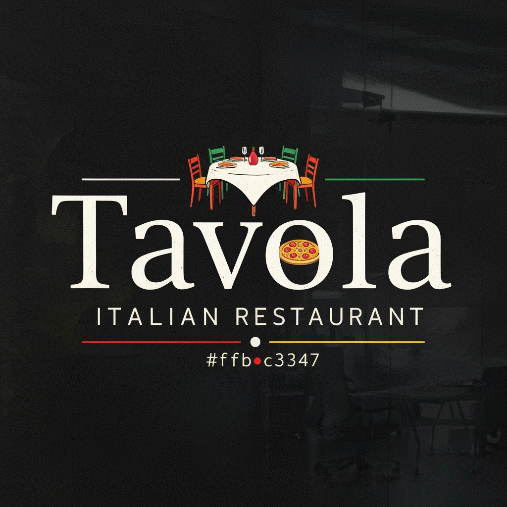 AI Design for design a logo for an italian restaurant named "Tavola" use colour #ff8c00 and #ffb347