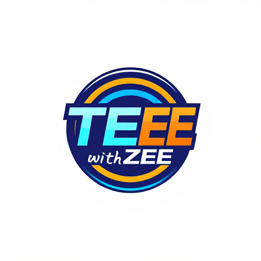 AI Design for I am running a broadcast, and I need a logo for it with the text 'TEE with ZEE'.