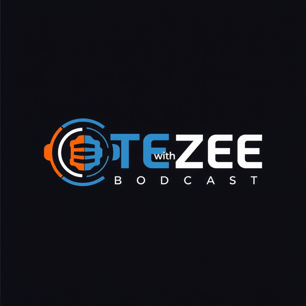 AI Design for I am running a broadcast, and I need a logo for it with the text 'TEE with ZEE'.