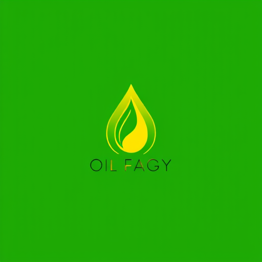 AI Design for oil company with green energy, colors : yellow and green with an oil drop design