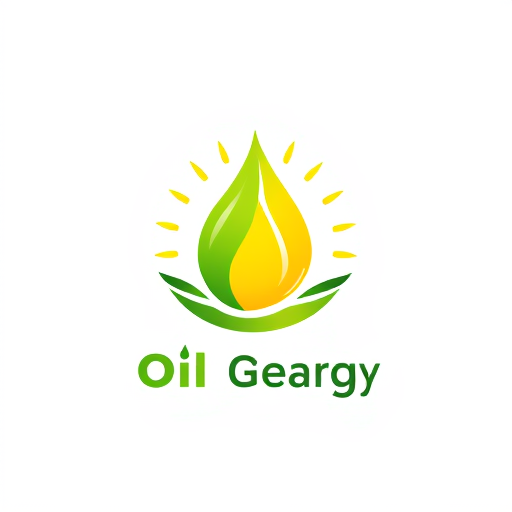 AI Design for oil company with green energy, colors : yellow and green with an oil drop design