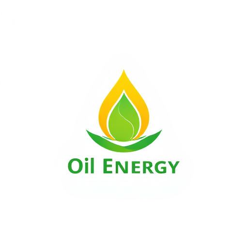 AI Design for oil company with green energy, colors : yellow and green with an oil drop design