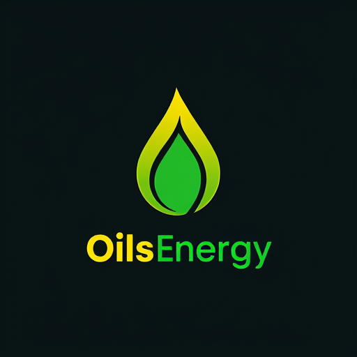 AI Design for oil company with green energy, colors : yellow and green with an oil drop design