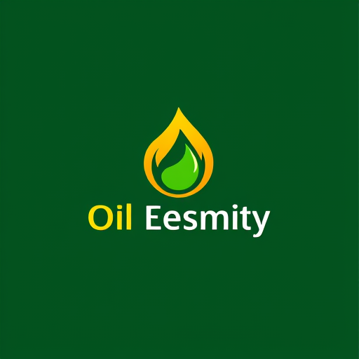 AI Design for oil company with green energy, colors : yellow and green with an oil drop design