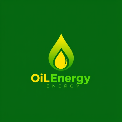 AI Design for oil company with green energy, colors : yellow and green with an oil drop design
