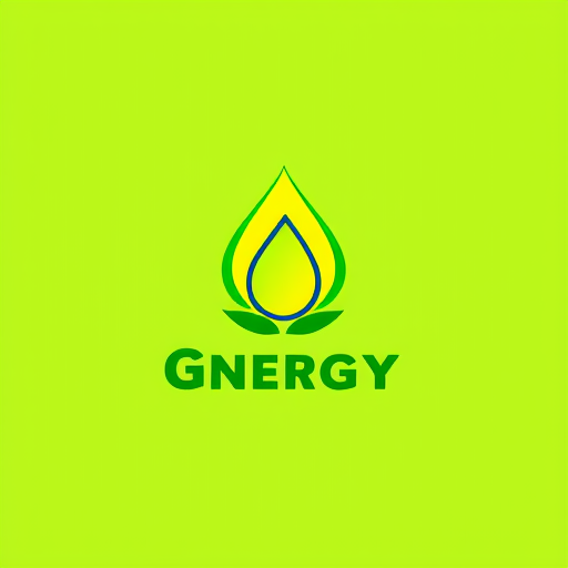 AI Design for oil company with green energy, colors : yellow and green with an oil drop design