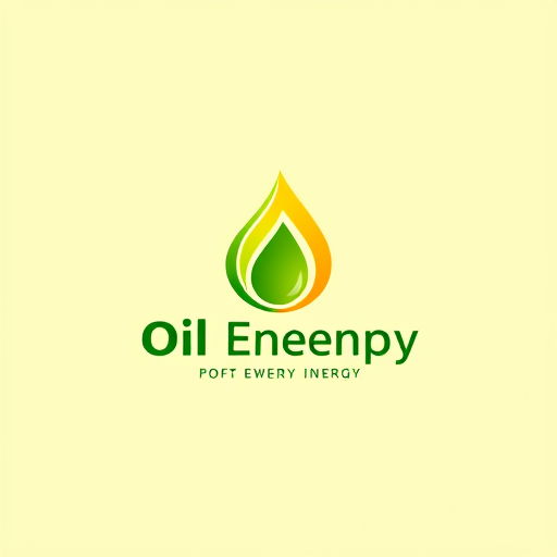 AI Design for oil company with green energy, colors : yellow and green with an oil drop design