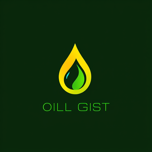 AI Design for oil company with green energy, colors : yellow and green with an oil drop design