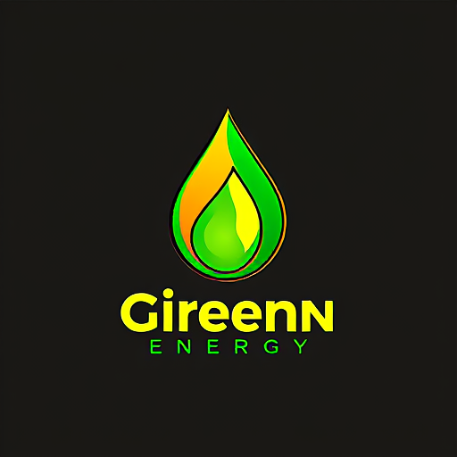 AI Design for oil company with green energy, colors : yellow and green and red with an oil drop design, make it professional
