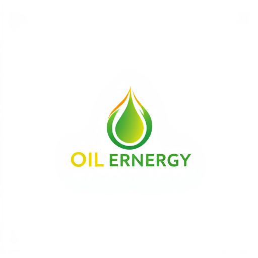 AI Design for oil company with green energy, colors : yellow and green and red with an oil drop design, make it professional