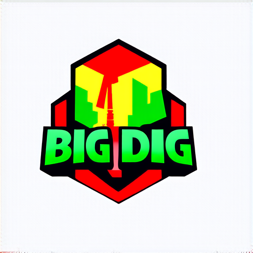 AI Design for make a logo for an oil and gas company called BIG DIG, colors : green, yellow, red. Make it professional