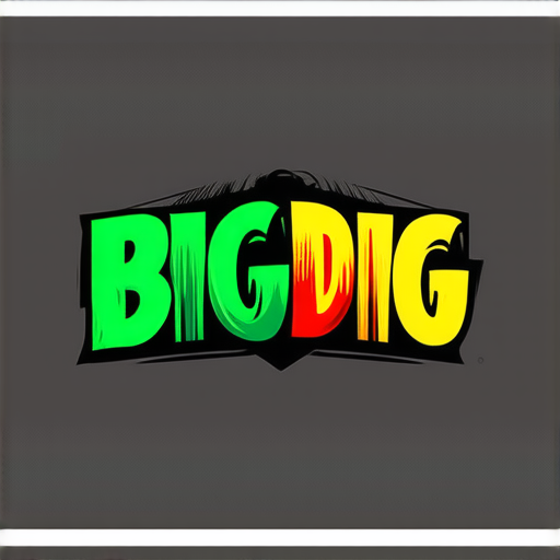 AI Design for make a logo for an oil and gas company called BIG DIG, colors : green, yellow, red. Make it professional