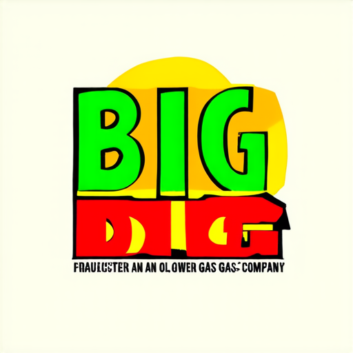 AI Design for make a logo for an oil and gas company called BIG DIG, colors : green, yellow, red. Make it professional
