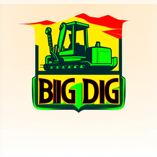 AI Design for make a logo for an oil and gas company called BIG DIG, colors : green, yellow, red. Make it professional